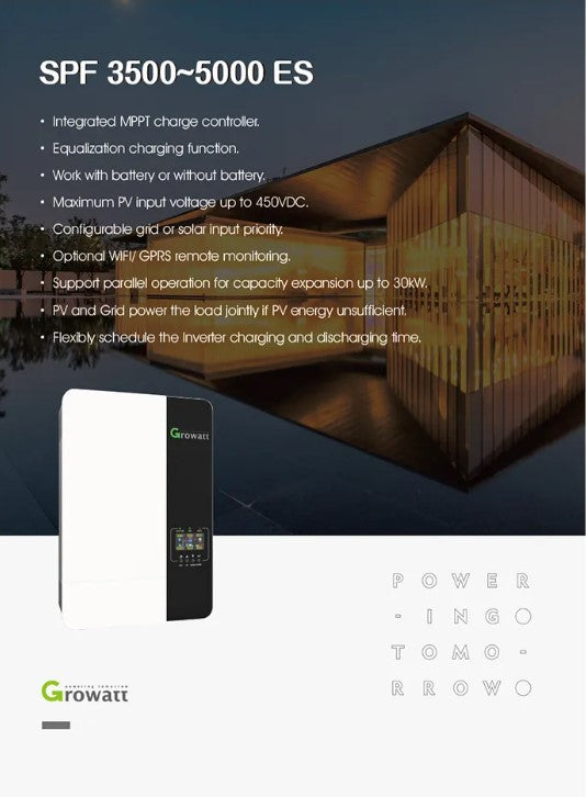5KW INVERTER 48V SPF5000ES (INCL PARALLEL CARD + WIFI)